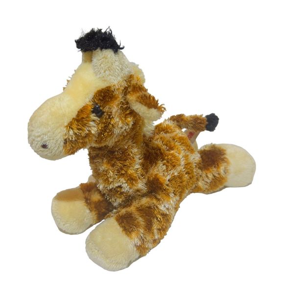 Aurora Gigi Giraffe Plush Beanbag Brown Mini Stuffed Animal 9" Toy - Picture 7 of 13